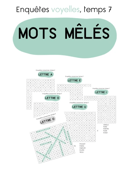 4H - Enquêtes voyelles, mots mêlés