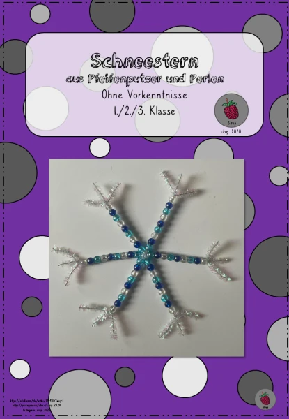 Schneestern aus Pfeifenputzer und Perlen