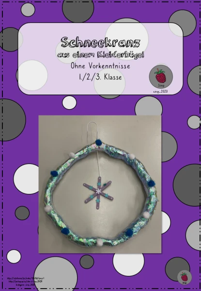 Schneekranz aus Drahtkleiderbügel herstellen