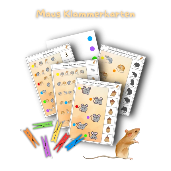 🐭 Cartes à pince souris regarde attentivement