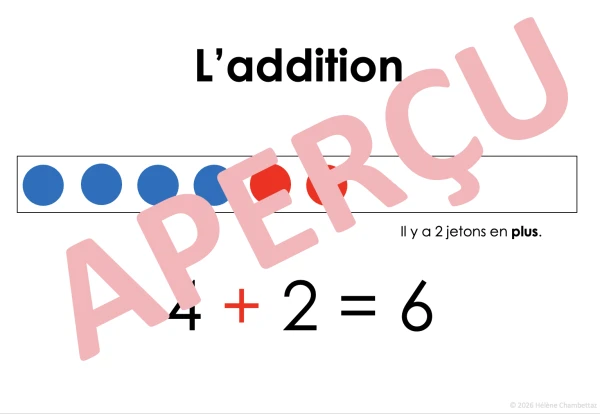 Aide visuelle addition et soustraction 3-4P