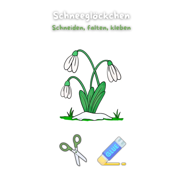 ✂️ Modèle de bricolage Schneeglöggli : découper et coller