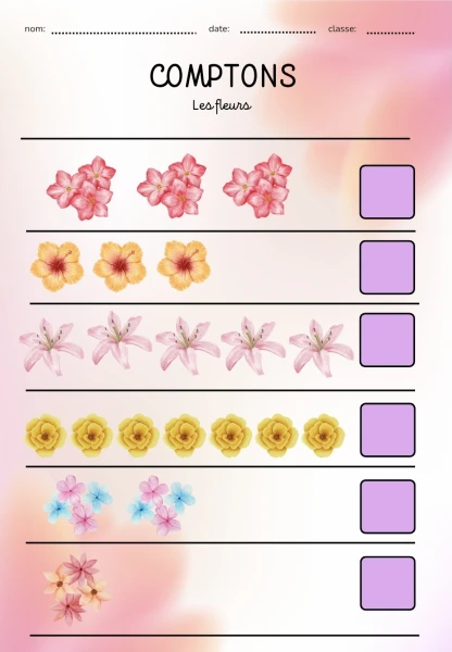 Dénombrement les fleurs🌸💐🌲