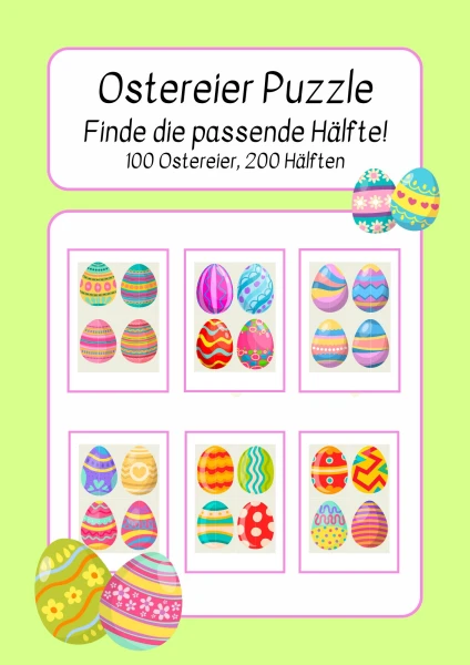 Ostereier Puzzle - Finde die passende Hälfte