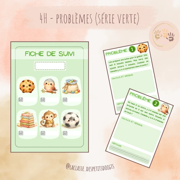 4H maths - problèmes: série verte