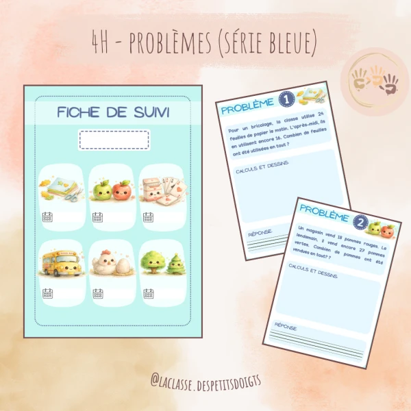 4H maths - problèmes (série bleue)