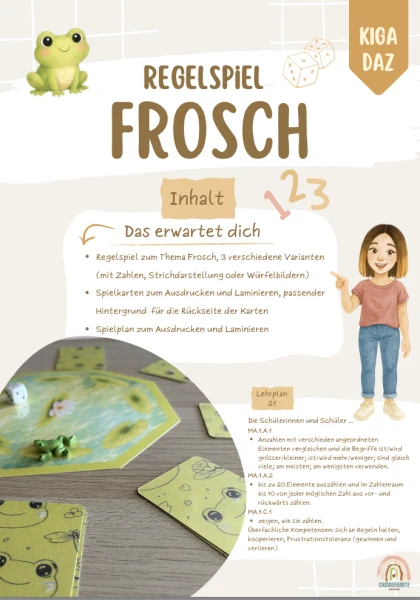 Jeu réglementaire sur le thème de la grenouille