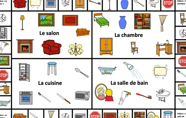 Grand jeu de plateau – Le vocabulaire de la maison