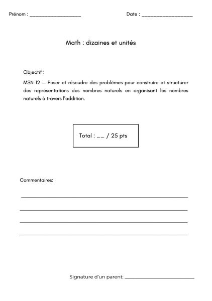 T.S dizaines et unités