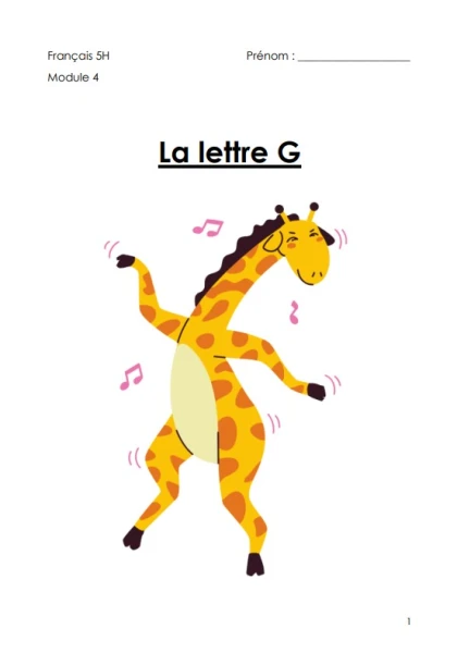 La lettre G et ses sons