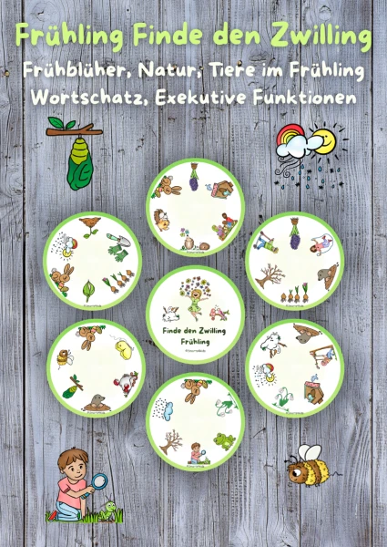 🌷Printemps Trouvez le vocabulaire Zwiling Nature DaZ Dobble®