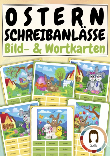 Ostern Schreiben mit Bild- und Wortschatzkarten