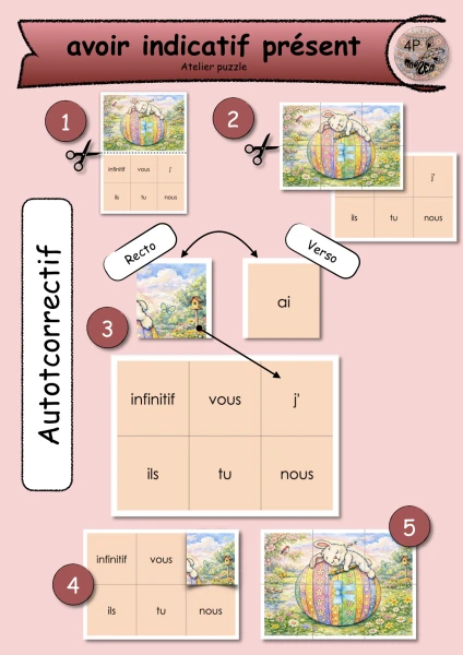 4P Puzzle de conjugaison avoir présent