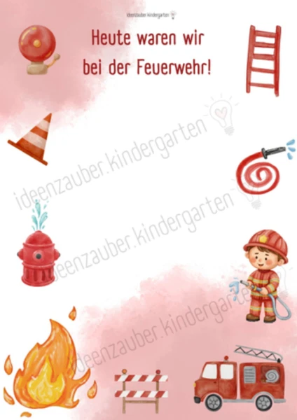 Heute waren wir bei der Feuerwehr! Portfolioblatt