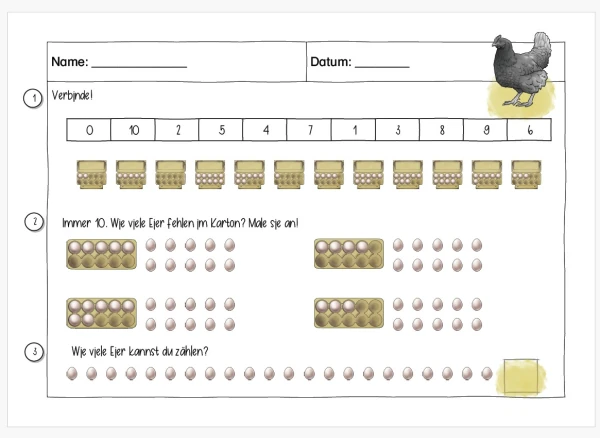 Zählen mit Eiern
