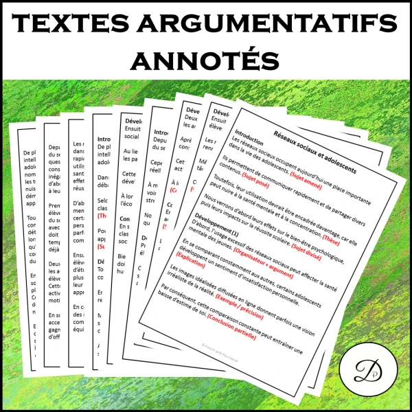 3 textes argumentatifs annotés – Modèles d’écriture