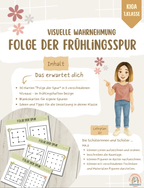 Folge der Frühlingsspur - Nachzeichnen im Raster
