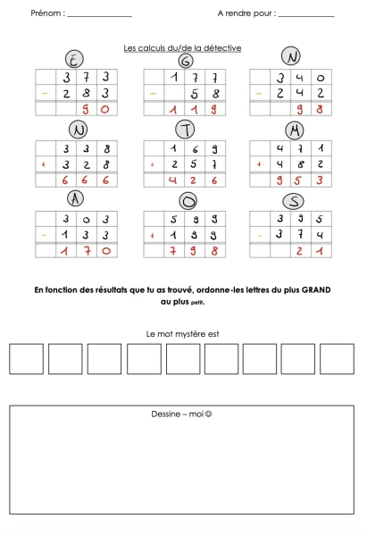 Opérations Mot Mystère