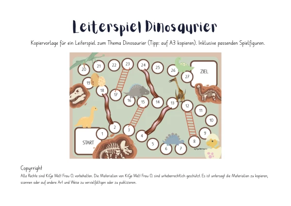 Leiterspiel Dinosaurier