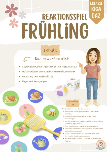 Jeu de réaction (jeu de la tapette à mouches) sur le thème du printemps