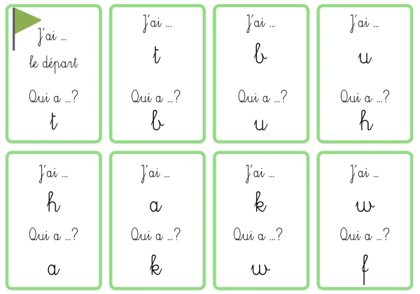 J'ai... Qui a... ? Les lettres minuscules liées