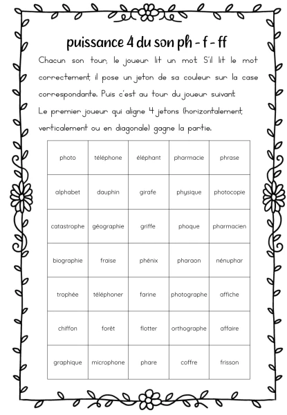 puissance 4 du son ph - f - ff