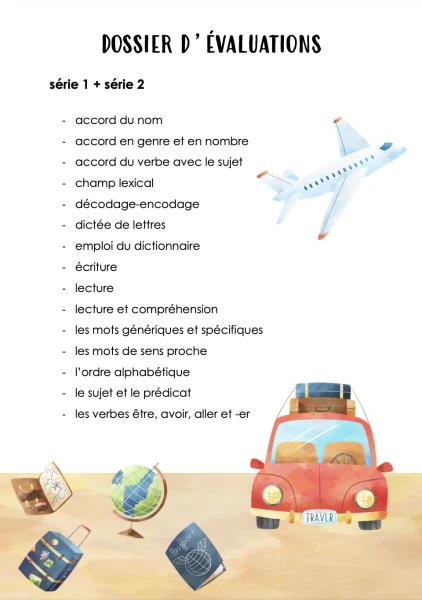 dossier d'évaluations, série 1 + 2, 4P