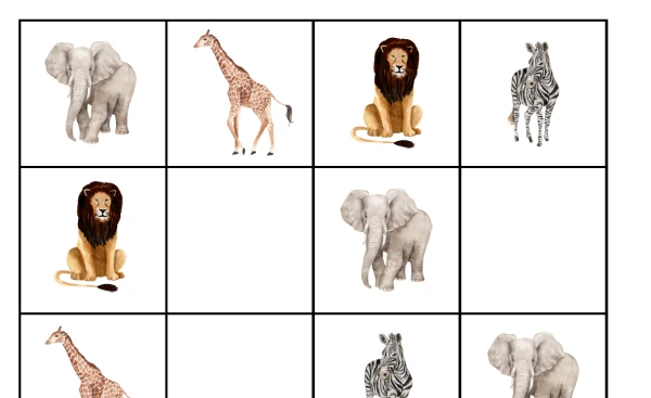 Sudoku Savannentiere 4x4