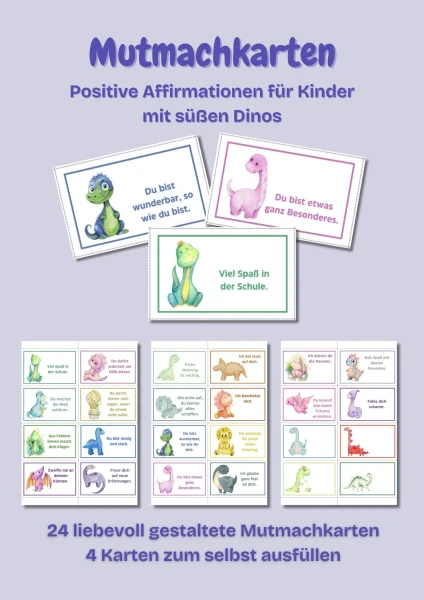 Mutmachkarten Dinos – Positive Affirmationen für Kinder
