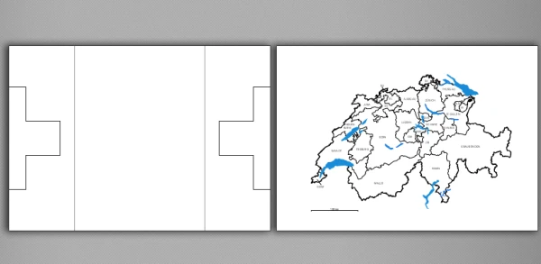 Fensterfalz Schweizerkarte mit Kantonen
