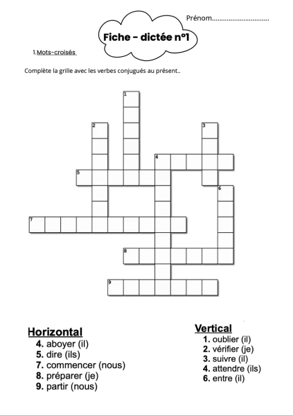 6 dictées + fiches d'exercices