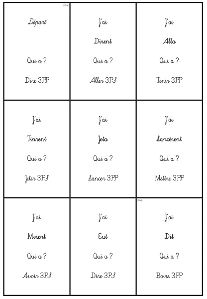 Passé simple - "j'ai... qui a..."