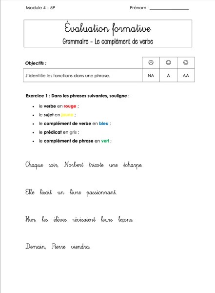 Evaluation formative 5P - Module 4