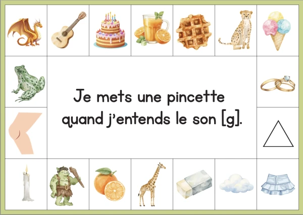 Carte à pince j ou g