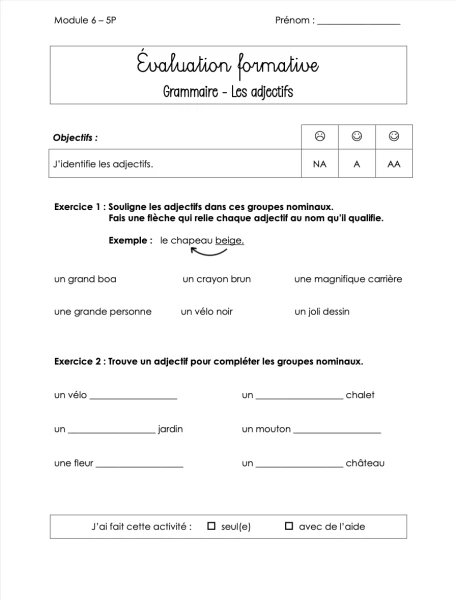 Evaluation formative 5P - Module 6