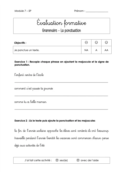 Evaluation formative 5P - Module 7