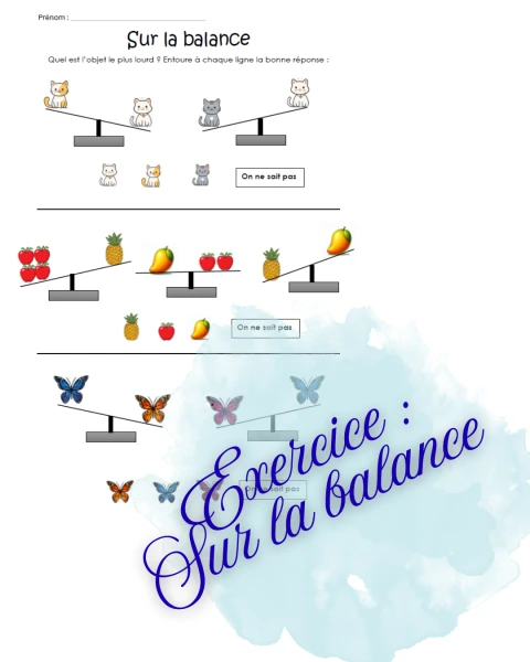 Exercice : sur la balance