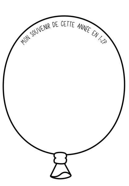 Mon souvenir de cette année en 1-2P – Ballon à dessiner de fin d'année