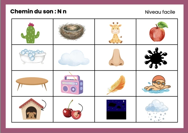 Chemin des sons (lettres N à Z)