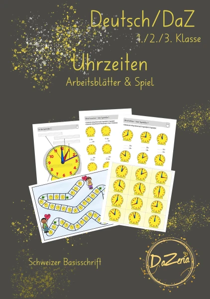 Uhrzeiten Lernuhr (volle Stunden)