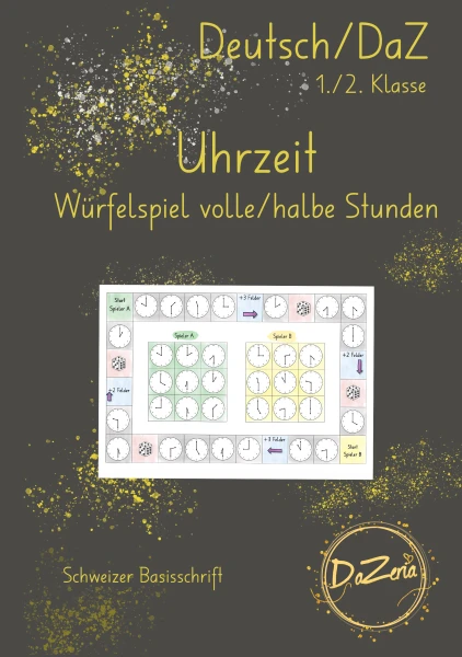 Uhrzeiten Würfelspiel (volle/halbe Stunden)