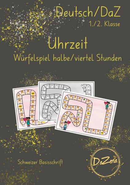 Uhrzeiten Würfelspiel (halbe/Viertelstunden)