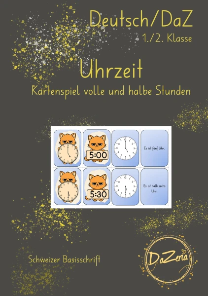 Uhrzeiten Kartenspiel (volle/halbe Stunden)