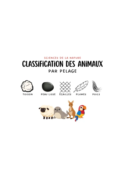 Classification des animaux | par types de pelages