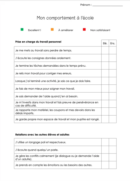 Bilan de comportement