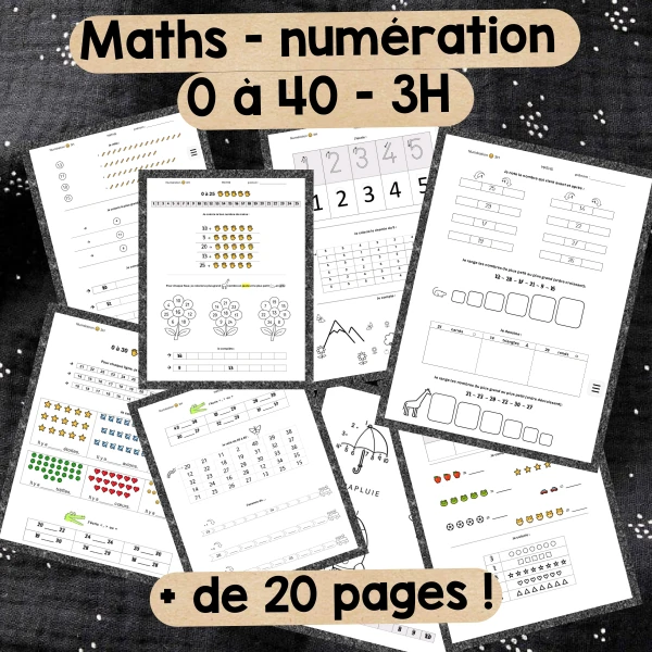 3H / Exercices - devoirs numération / 0 à 40