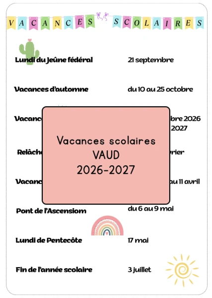Vacances scolaires Vaud 26-27