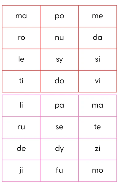 Loto syllabes simples
