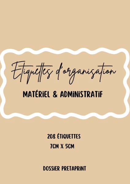 Méga Kit Organisation Classe – 208 Étiquettes (7cm x 5cm) Illustrées (Matériel, Administratif, Routines & Matières)