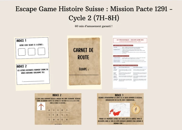 Escape Game Histoire Suisse : Mission Pacte 1291 - Cycle 2 (7H-8H)